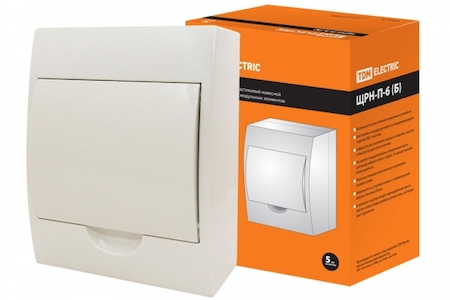 TDM ELECTRIC SQ0903-0002 Бокс ЩРН-П-6модулей с белой крышкой навесной пластик IP40 TDM
